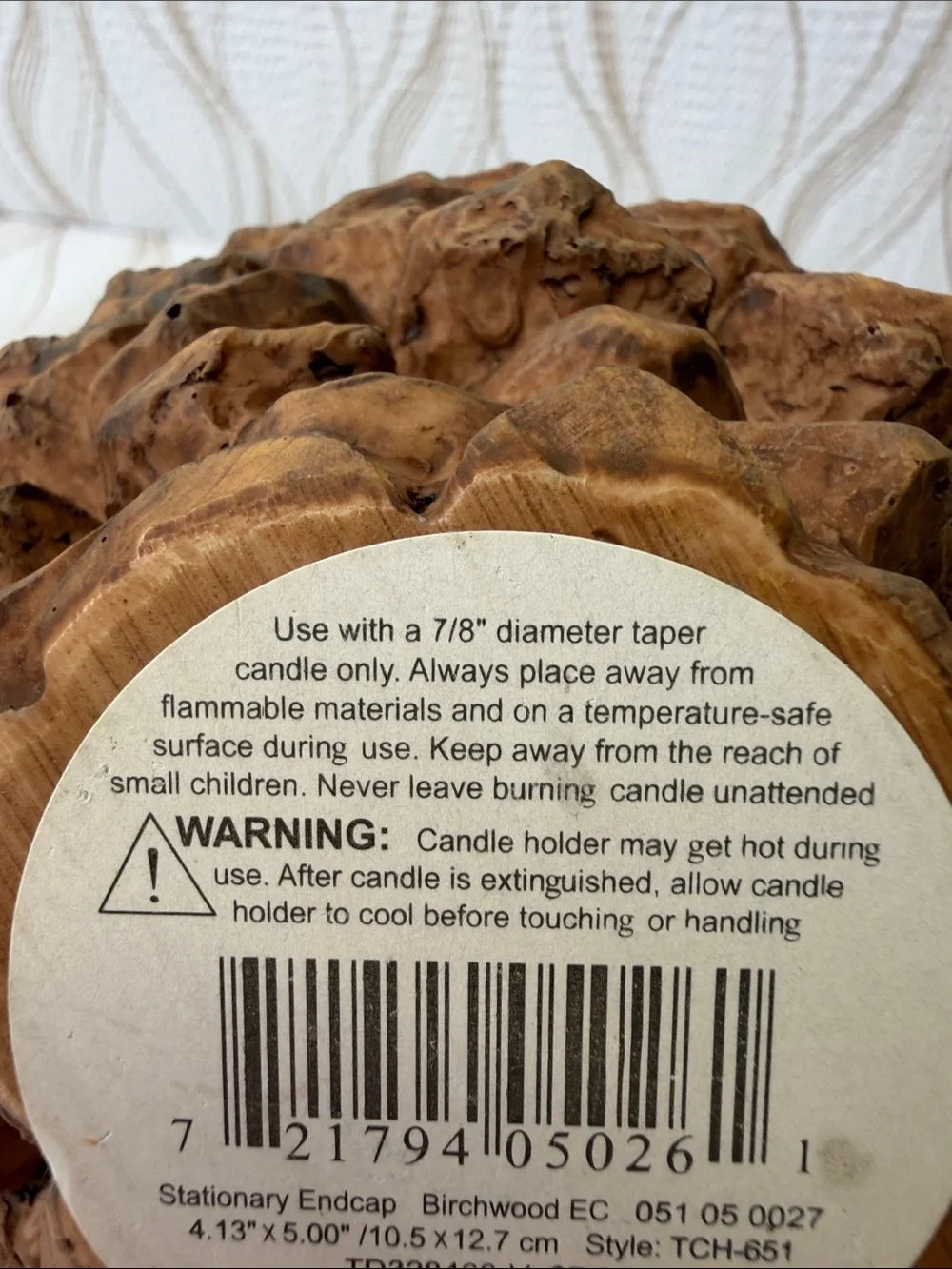 Brown Pinecone Candle Holders - Set of 2